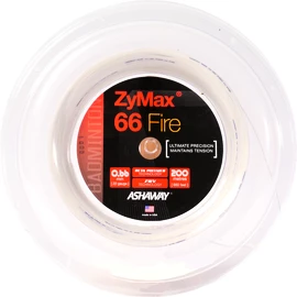 Badmintonsaite Ashaway ZyMax 66 Fire Power White - Rolle 200 m