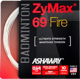 Badmintonsaite Ashaway ZyMax 69 Fire White