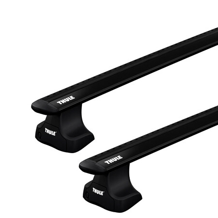 Dachträger Thule mit EVO WingBar Black DODGE Ram 2500 4-T Double-cab Normales Dach 02-09