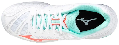 Damen Hallenschuhe Mizuno  Wave Voltage White/Fiery Coral