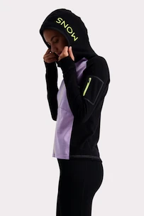 Damen Hoodie Mons Royale  Ascend Midi Full Zip Hood Lila/Black