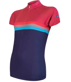 Damen-Radtrikot Sensor Cyklo Summer Stripe Blue/Lilla