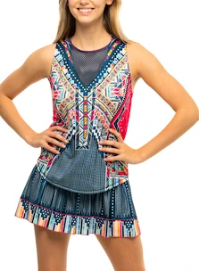 Damen Rock Lucky in Love  Long Borderline Smocked Skirt Indigo