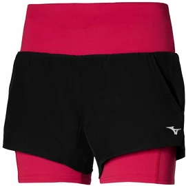 Damen Shorts Mizuno 2 in 1 4.5 Short/Black/Persian Red