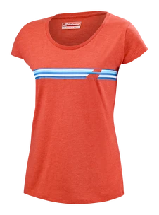 Damen T-Shirt Babolat  Exercise Stripes Tee Poppy Red