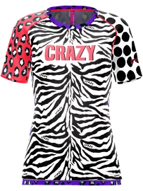 Damen T-Shirt Crazy Idea Mountain Flash Black/Zebra