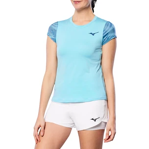Damen T-Shirt Mizuno  Charge Printed Tee  Blue Glow M