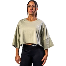 Damen T-Shirt Nebbia STRONG BEAUTY Oversized Cropped Tee JUST FLOW 431 light green