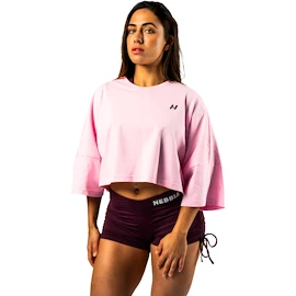 Damen T-Shirt Nebbia STRONG BEAUTY Oversized Cropped Tee JUST FLOW 431 pink