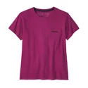 Damen T-Shirt Patagonia  P-6 Logo Responsibili Star Pink