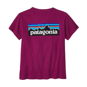 Damen T-Shirt Patagonia  P-6 Logo Responsibili Star Pink