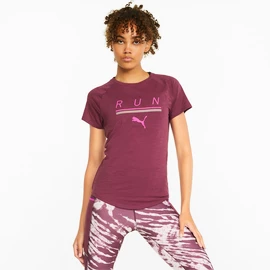 Damen T-Shirt Puma Run 5K Logo Tee Grape Wine