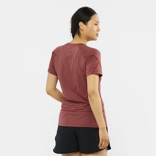 Damen T-Shirt Salomon  Cross Run Graphic Tee Cabernet