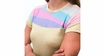 Damen T-Shirt Sensor  Coolmax Impress Sand/Stripes