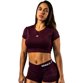 Damen Tank-Top Nebbia STRONG BEAUTY Open-back Cropped Top 430 dark red
