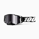 Downhill-Schutzbrille 100% Armega Goggle Schwarz - Silber Flash Mirror Lens