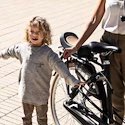 Fahrrad Kindersitz Urban Iki  Junior seat without carrier frame Bincho Black/Bincho Black