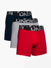 Herren Boxer Shorts Under Armour Charged Cotton 6in 3Pack Red