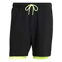 Herren Shorts adidas  Club 2In1 Short Black/Lucid Lemon