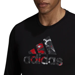 Herren T-Shirt adidas  Fast Graphic LS Tee Black