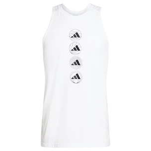 Herren T-Shirt adidas  Run Logo Tank White