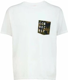 Herren T-Shirt CCM CAMO POCKET S/S TEE White Senior