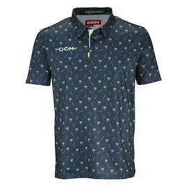 Herren T-Shirt CCM Golf Fitted Printed Polo Dark Midnight Senior