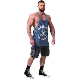 Herren T-Shirt Nebbia NEBBIA x OLYMPIA Washed Muscle Back Stringer GOLDEN AGE 791 blue