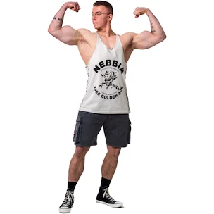Herren T-Shirt Nebbia NEBBIA x OLYMPIA Washed Muscle Back Stringer GOLDEN AGE 791 light grey