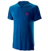 Herren T-Shirt Wilson Competition Seamless Henley Blue