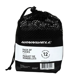 Hockey Puck WinnWell black official (12 pcs)