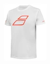 Kinder T-Shirt Babolat  Strike Cotton Tee Jr White/Strike Red