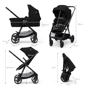 Kinderwagen Kinderkraft Newly 3In1 Classic Black + Mink Pro