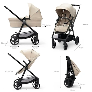 Kinderwagen Kinderkraft Newly 3In1 Sand Beige + Mink Pro