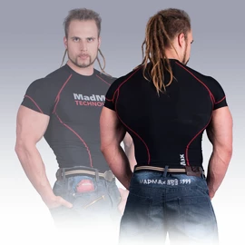 MadMax Compression Short Sleeve Shirt MSW901 Schwarz Rot