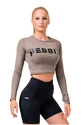 Nebbia Sporty Hero Crop Top mit langen Ärmeln mokka