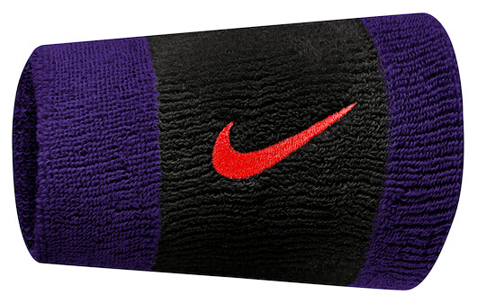 Schweißband Nike  Swoosh Doublewide Wristbands (2 ks) Black/Court Purple/Chile Red