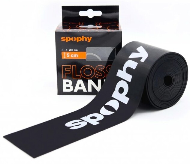 Spophy Flossband Black, Flossband black, 5 cm x 2 m