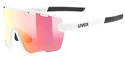 Sport Brille Uvex  Sportstyle 236 Small Set White Mat/Mirror Red (Cat. 2) + Clear (CAT. 0)