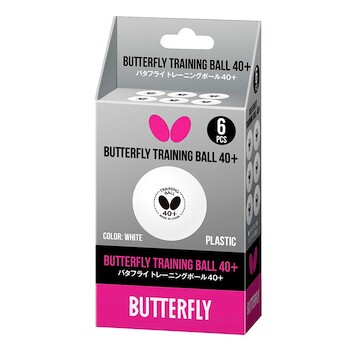 Tischtennisbälle Butterfly  Training Ball 40+ White (6 St.)