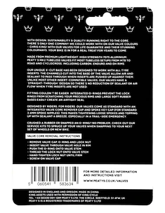 Tubeless-Ventil PEATY'S  X chris king (mk2) black tubeless valves - 80mm (ptv2-80-blk-12)