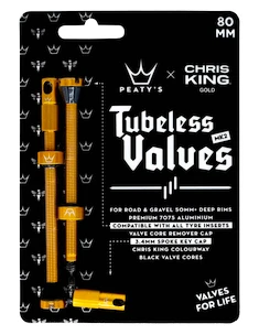 Tubeless-Ventil PEATY'S  X chris king (mk2) gold tubeless valves - 80mm (ptv2-80-gld-12)