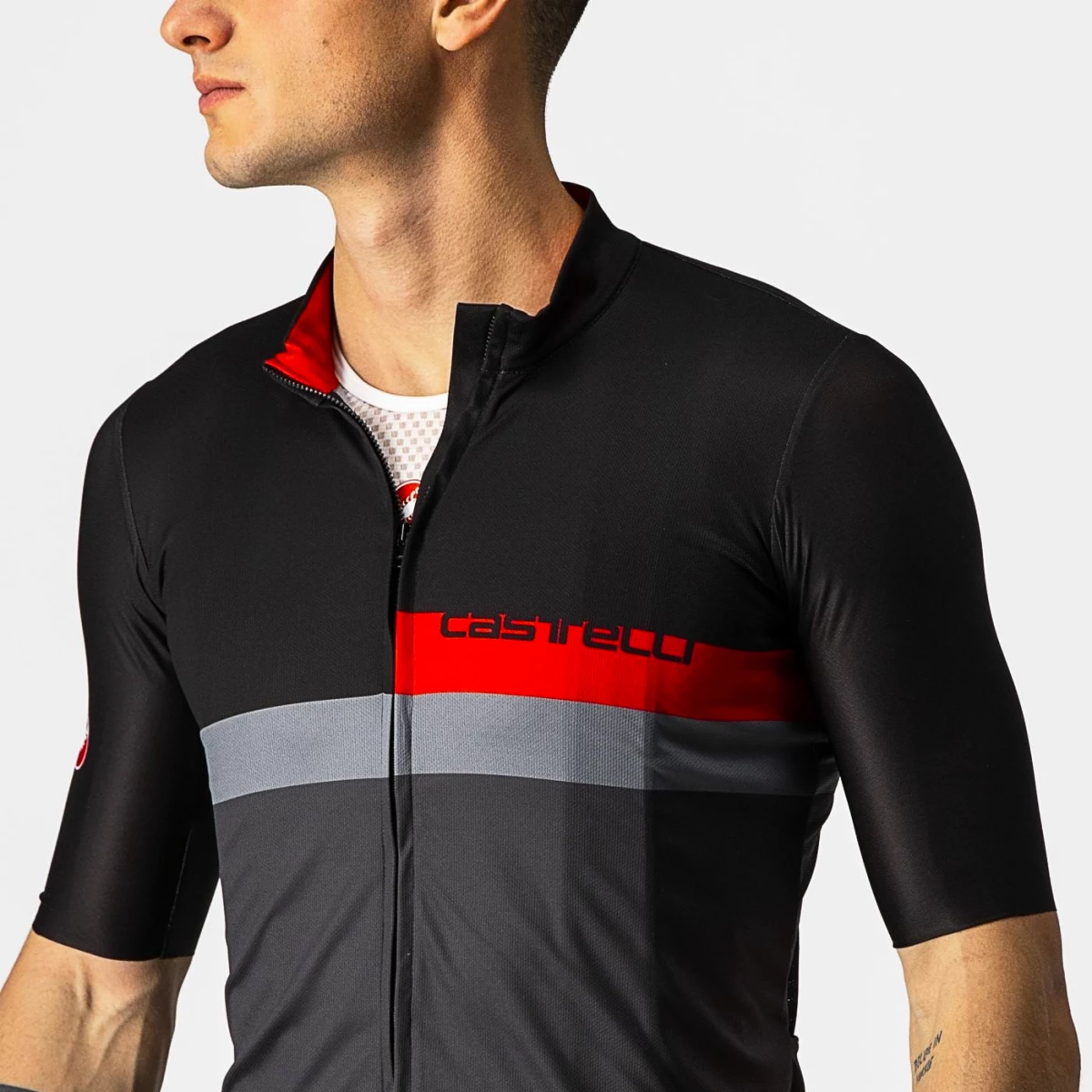 Castelli A Blocco Light Schwarz/Rot Dunkelgrau