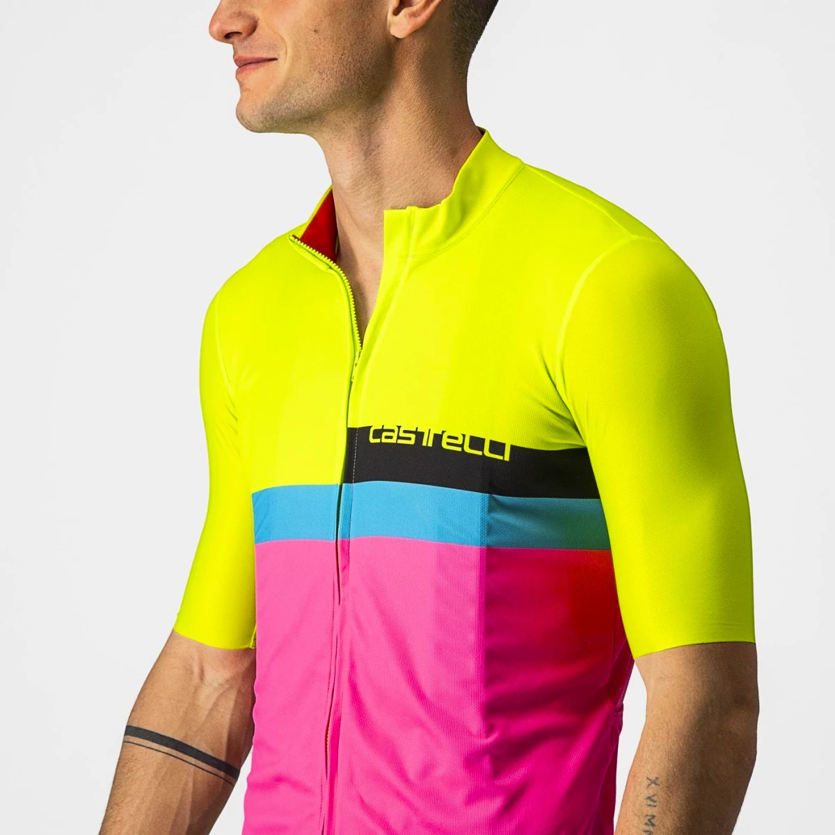 Castelli A Blocco Electric Lime/Schwarz/Blau/Magenta