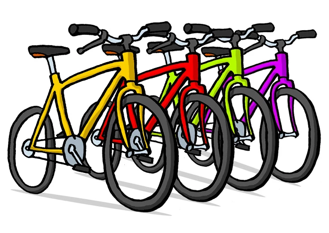 Vier Fahrräder transportieren