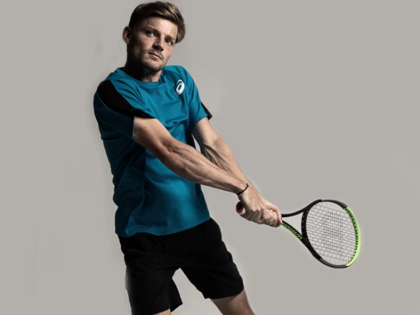 David Goffin und tennisschläger Wilson Blade v7