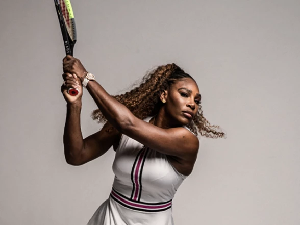 Serena Williams und tennisschläger Wilson Blade v7