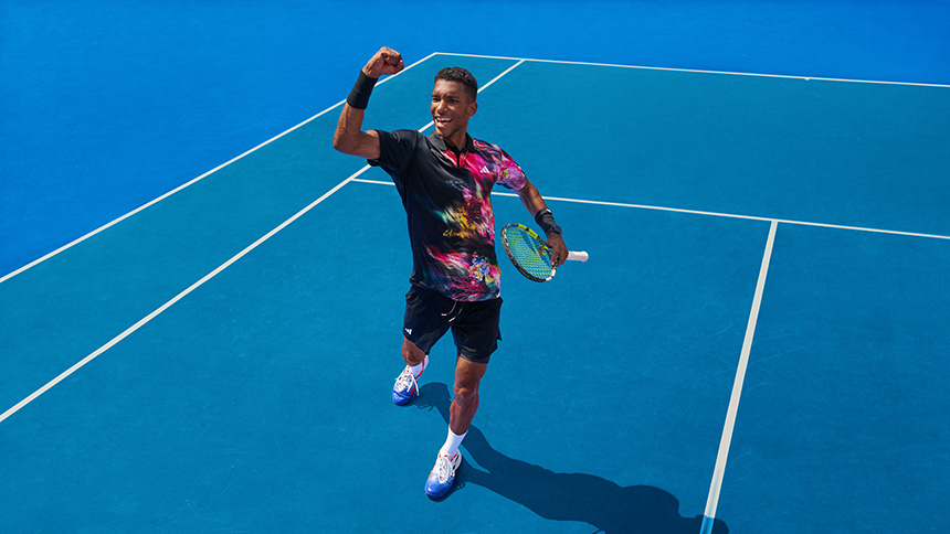 Félix Auger-Aliassime in adidas Melbourne 2023 Tennisbekleidung