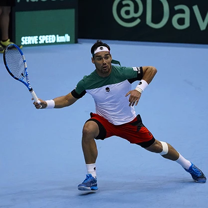 Fabio Fognini mit Tennisschläger Babolat Drive